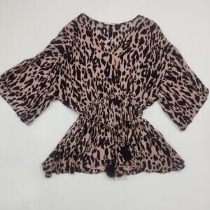 Leapard Print Romper Shorts Womens Large
